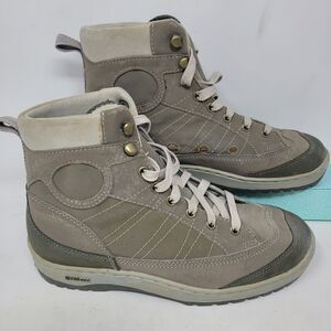 SIMMS Flats Taupe Brown Gray Leather Mesh Fishing Sneakers Shoes Boots Mens Sz 8